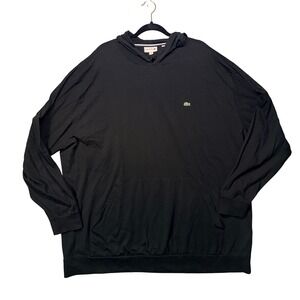 Lacoste Lightweight 5XLB Cotton Long Sleeve Hooded T-Shirt Logo Pullover